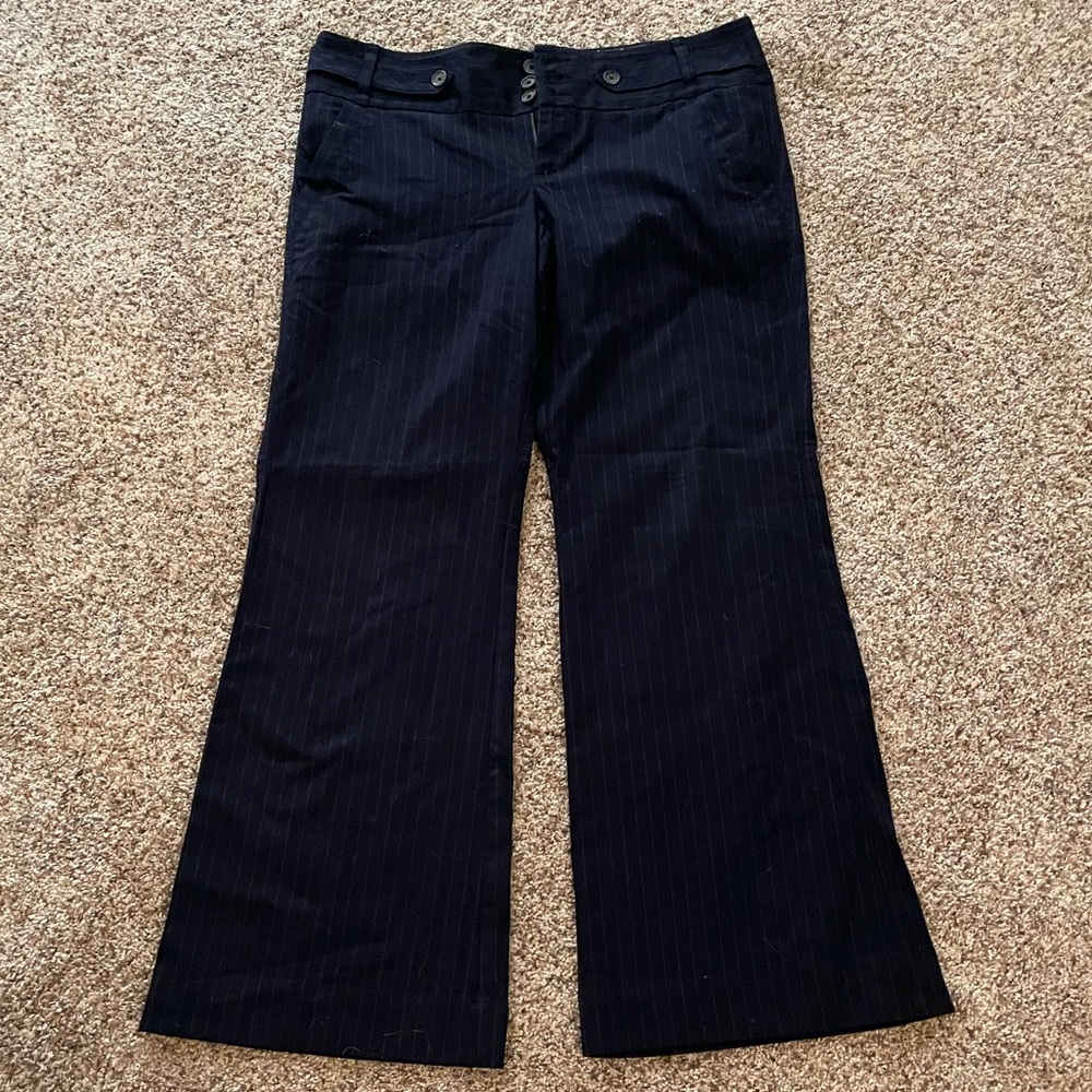 American Eagle Navy Blue Pinstripe Slacks